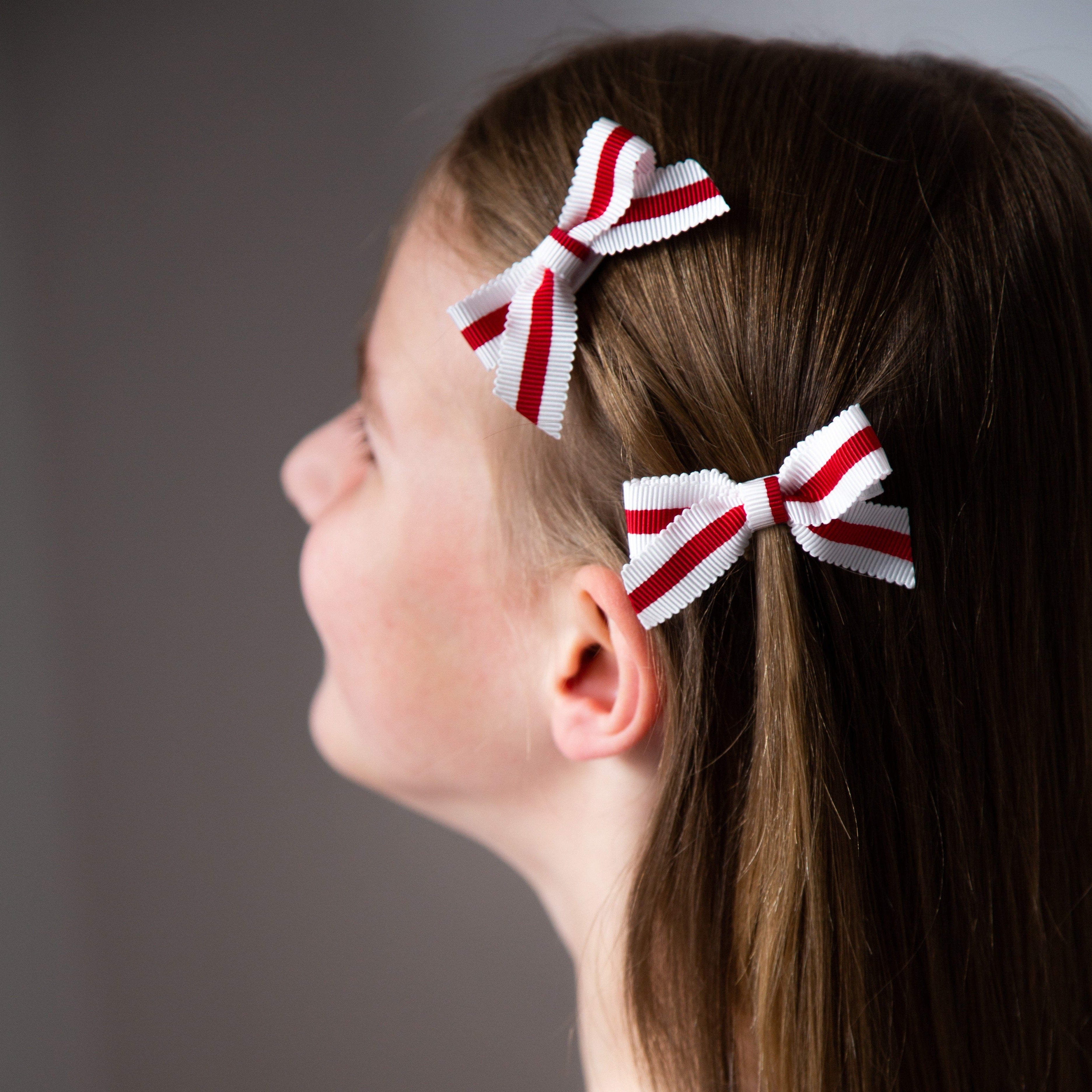 Lauren Bow Pair - White and Red