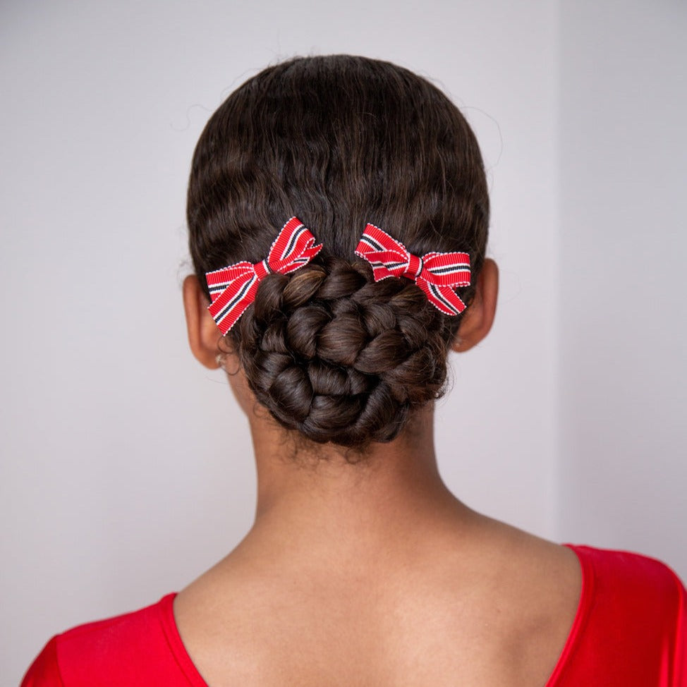 Paire de Barrettes à Noeud Lauren - Rouge et Bleu Marine