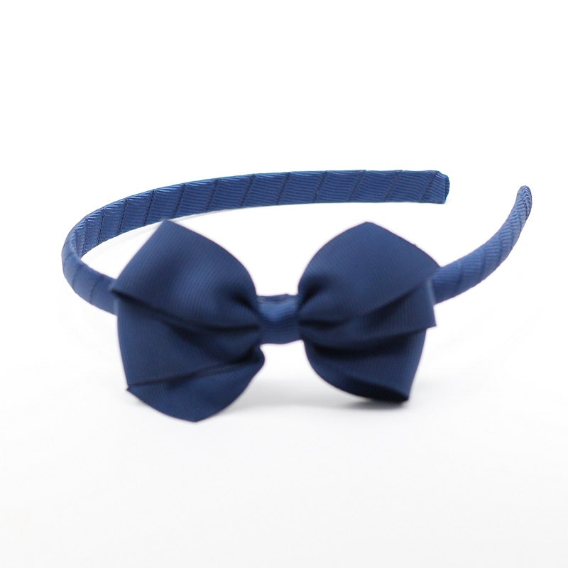 Flat Bow Headband - Navy