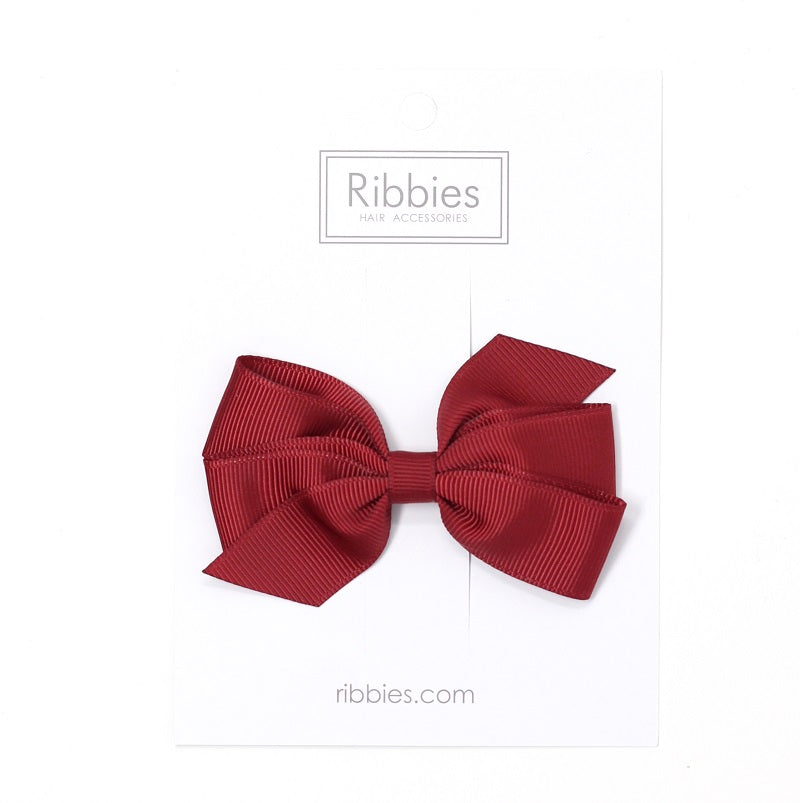 Medium Bow Hair Clip - Burgundy