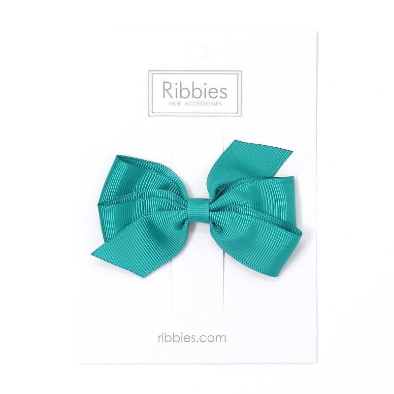Medium Bow Hair Clip - Emerald Green