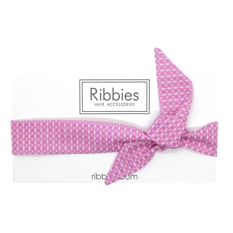 Cerchietto con fiocco - Motivo geometrico - Rosa