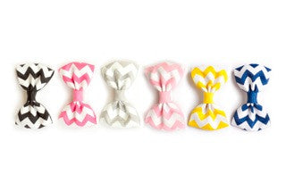 Set of 6 colourful chevron hair bow clips. Bows work really well for the little girls with fine hair