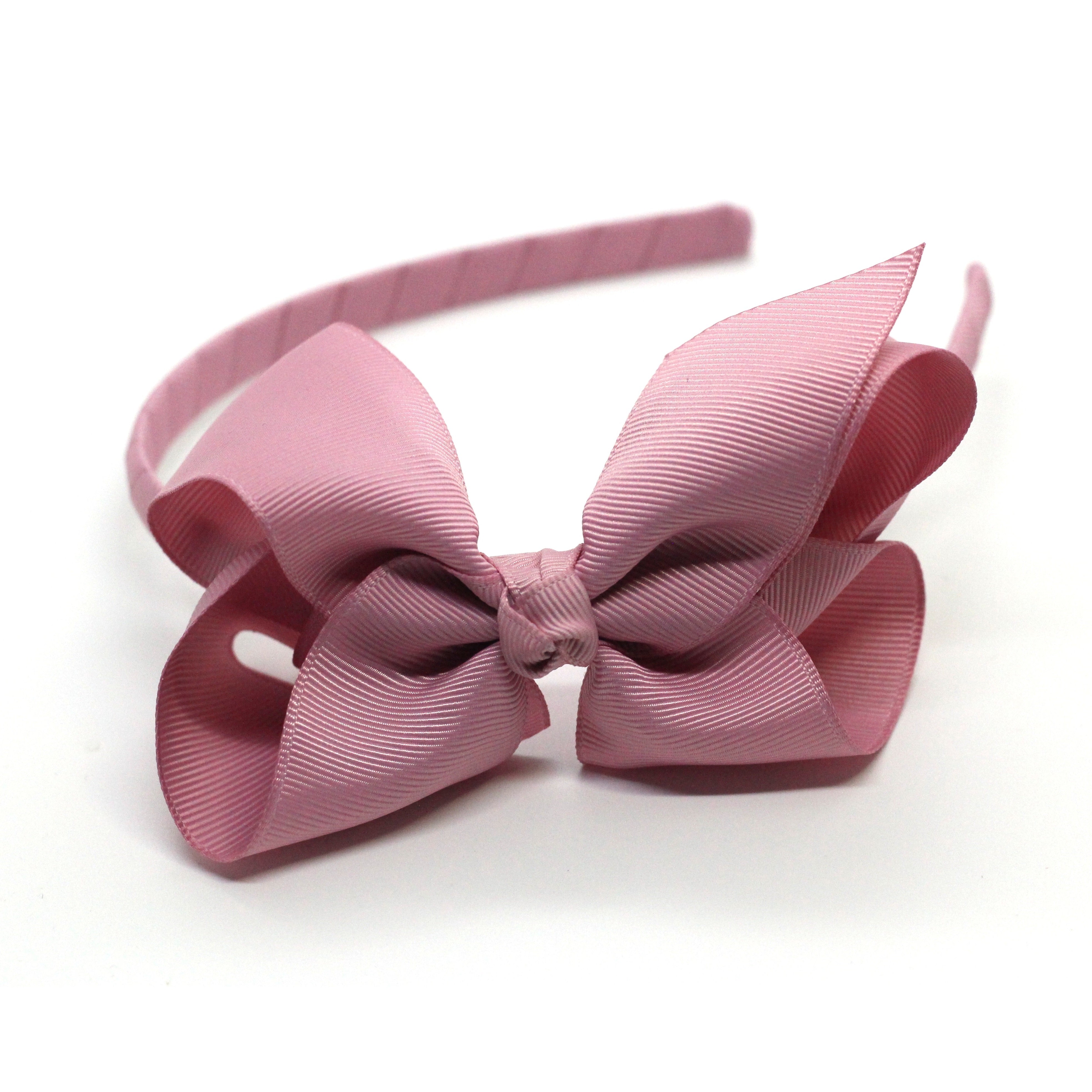 Premium Quality Bow Headband in Quartz Pink. Oeko Tex certified gros graind ribbon. Perfect to complete an outfit or to dress up