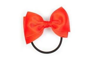 Elastique cheveux enfant à noeud moyen rouge