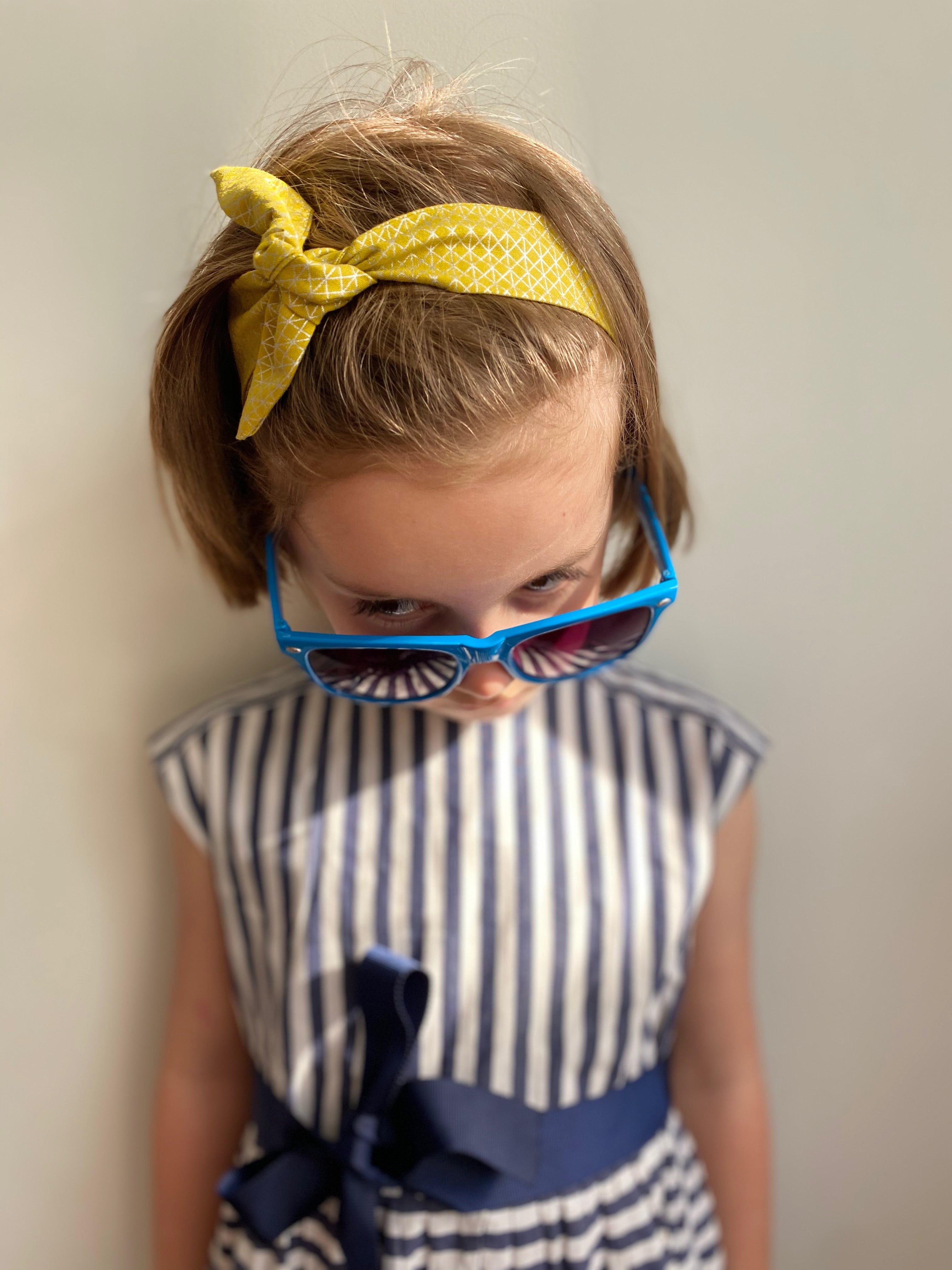 Bow Headband - Geometric Pattern - Gold