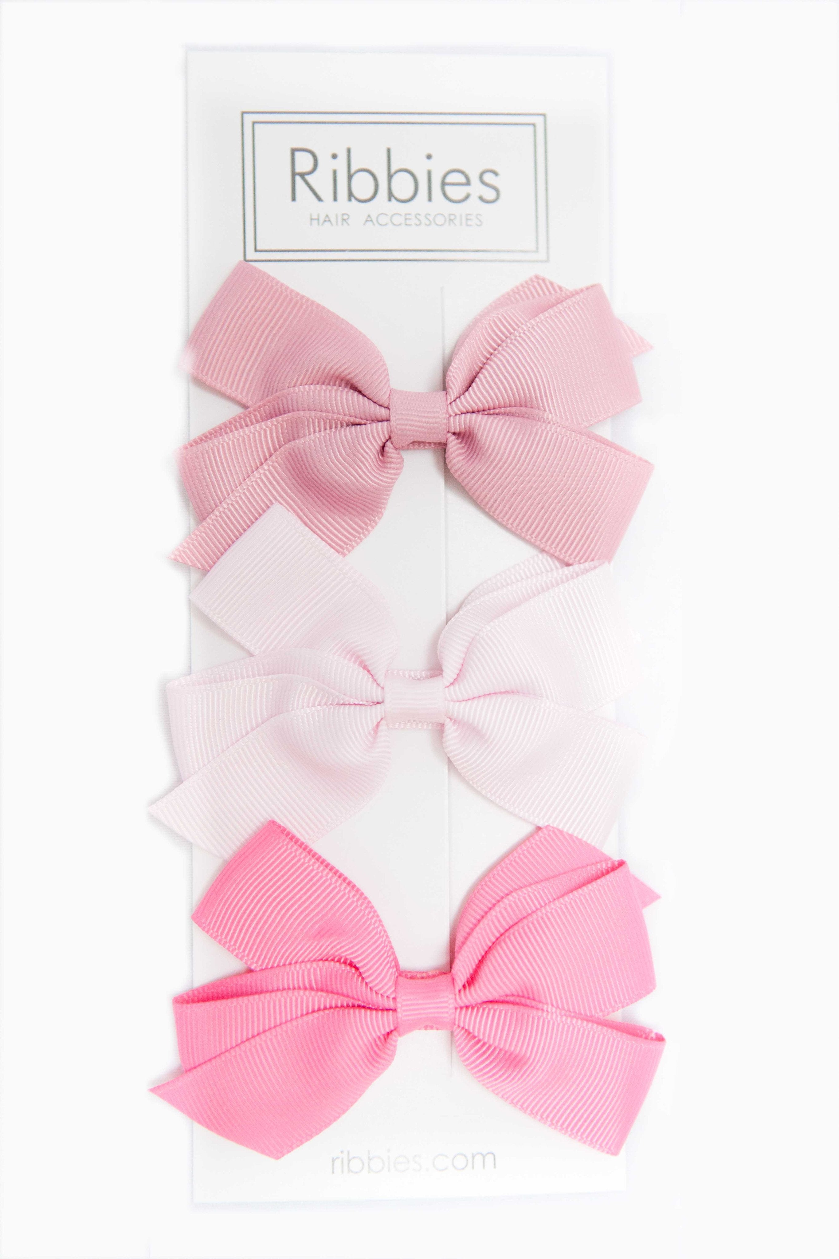 Set of 3 Medium Bows - Pink