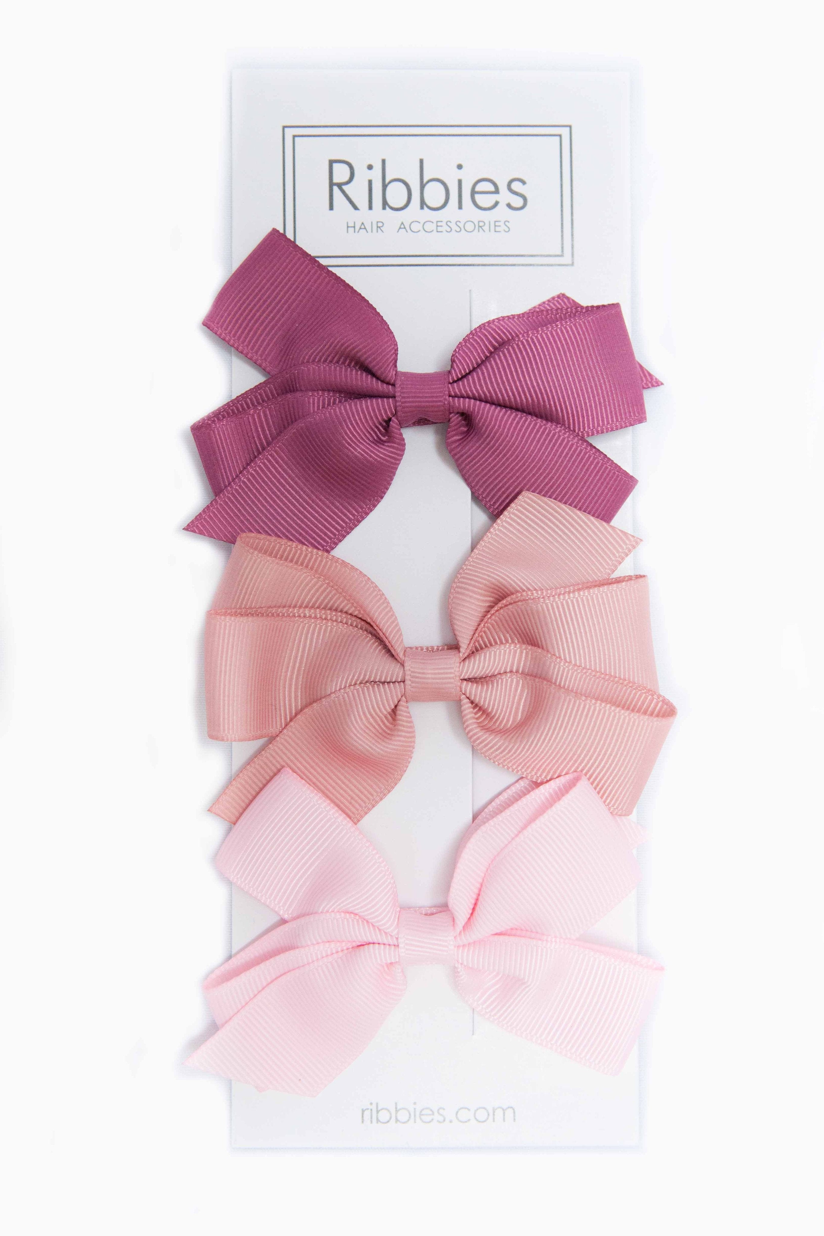 Set of 3 Medium Bows - Rose