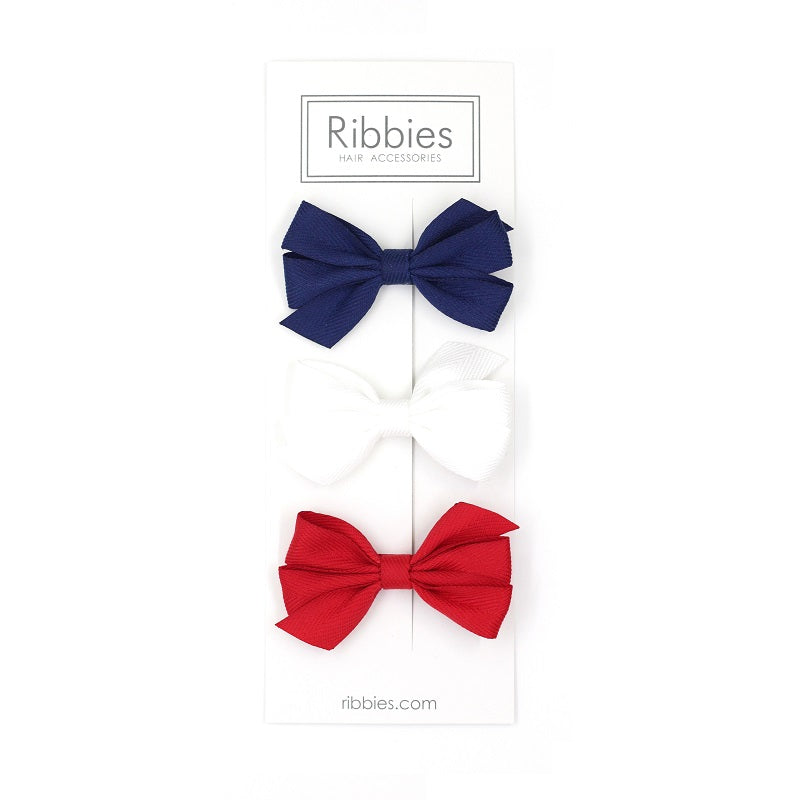 Ensemble de 3 nœuds triples moyens - Marine, Blanc et Rouge