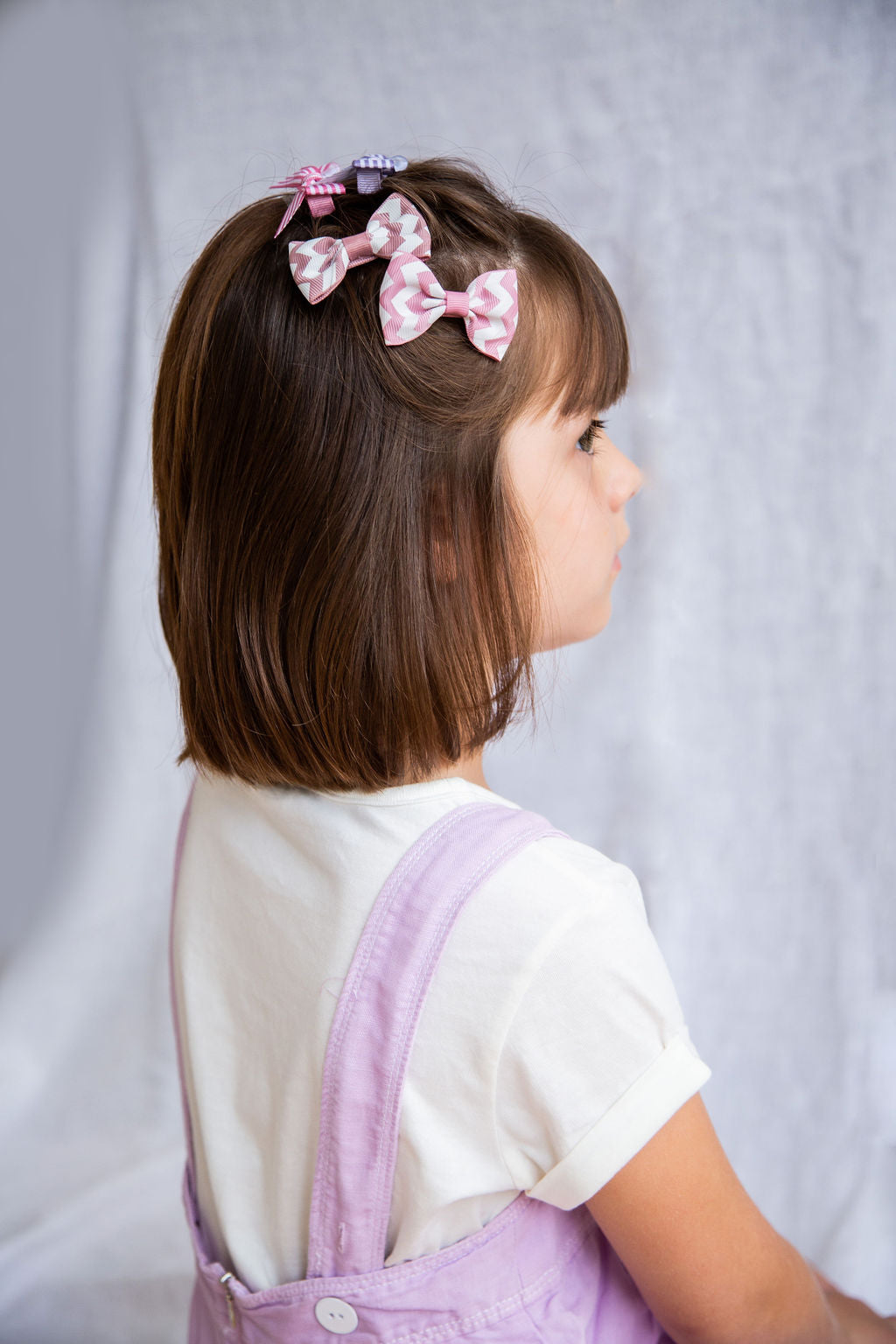 No Slip Striped Bow Hair Clip Coral Orange Girl - Barrette anti-glisse noeud moyen fille orange