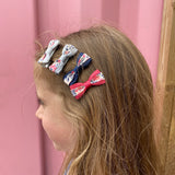 Set of 4 Liberty Bows - Wiltshire - Hot Pink & Sparkles