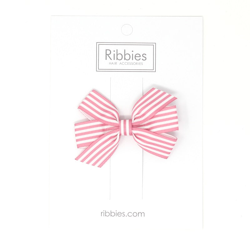 Striped Pinwheel Bow - Pink
