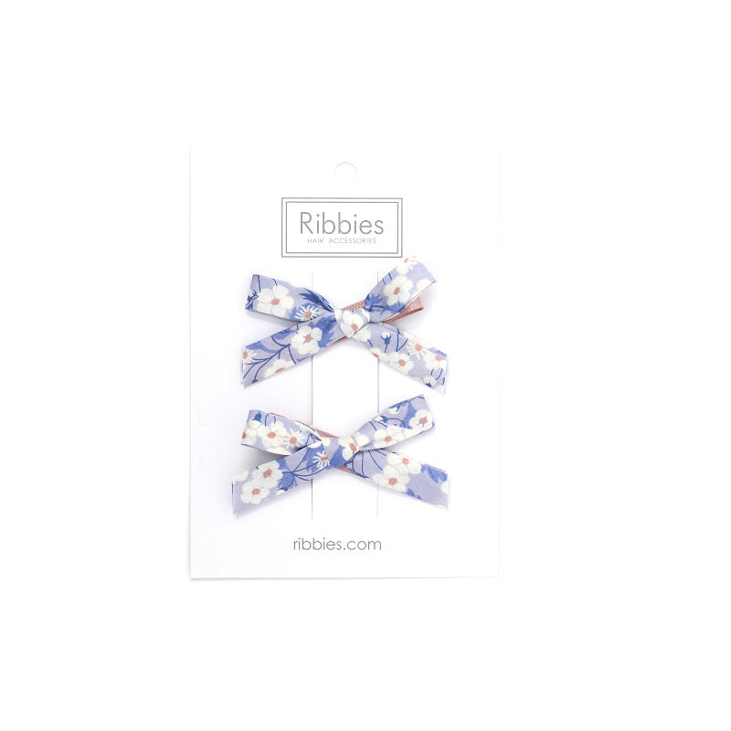 Liberty of London Schoolgirl Bows - Organic Mitsi Pastel Blue