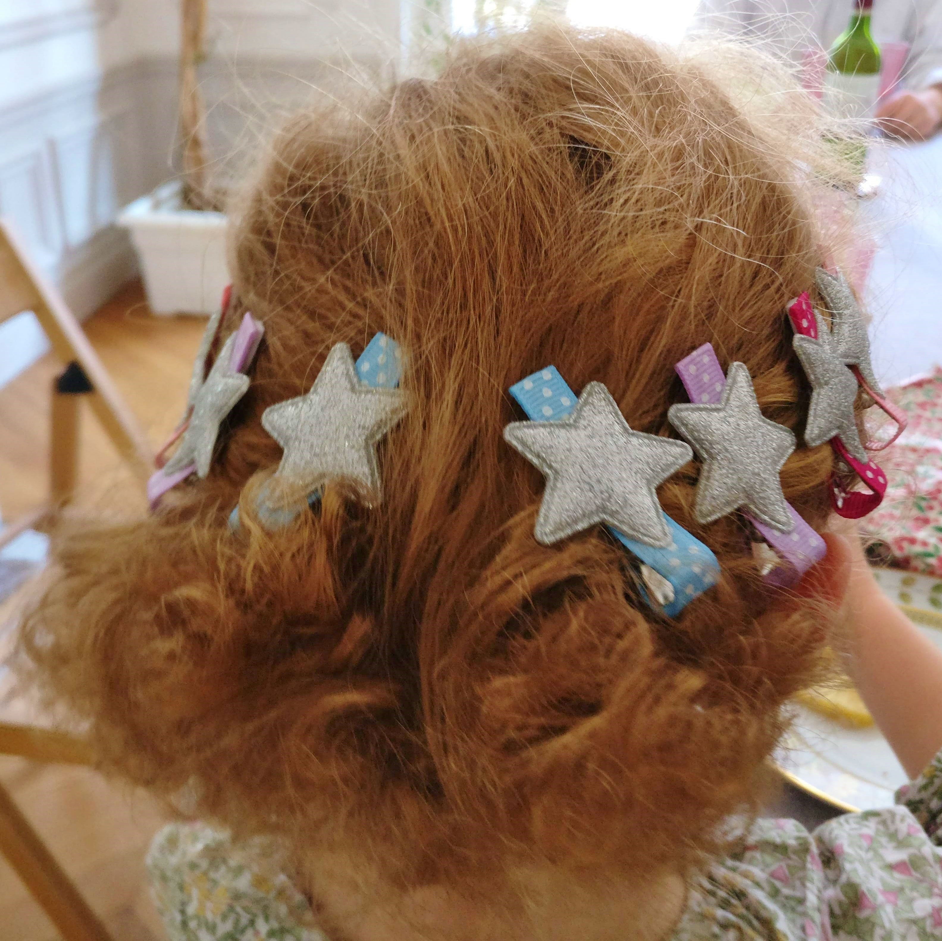 Silver Star Hair Clip Gift Set