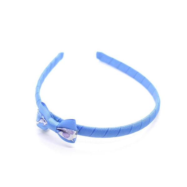 Small Bow Headband - Blue - Liberty Betsy Blue