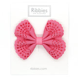 Eyelet Bow Coral Pink