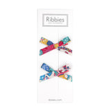 Liberty of London Schoolgirl Bows - Mauvey Turquoise Pink and Yellow