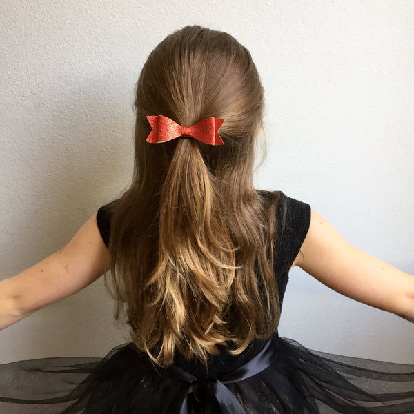 Glitter Bow Set of 3 - Red