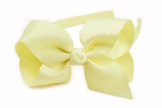 Bow Headband Pastel Yellow for Girls. 