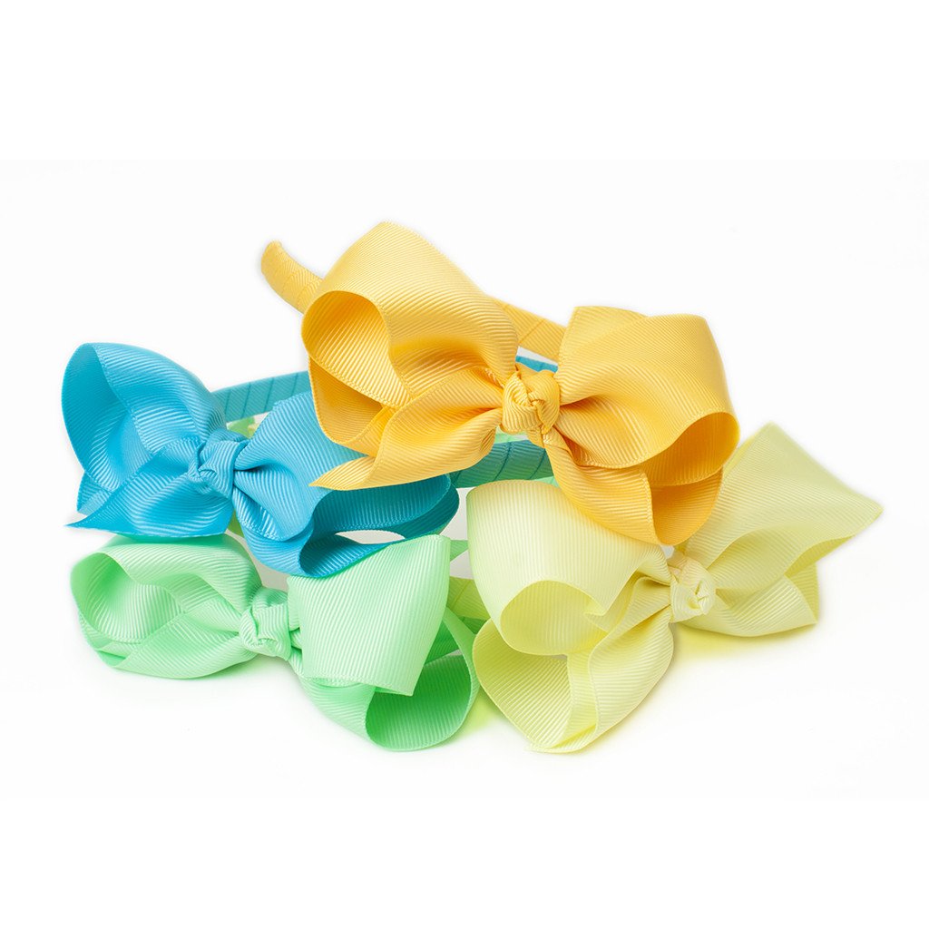 Bow Headband Pastel Yellow for Girls. 