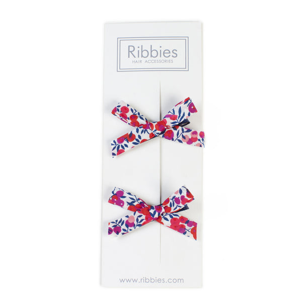 Liberty of London Schoolgirl Bows - Wiltshire Blue & Red