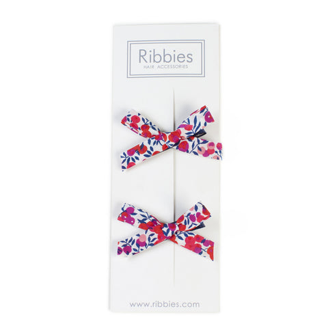 Liberty of London Schoolgirl Bows - Wiltshire Blue & Red