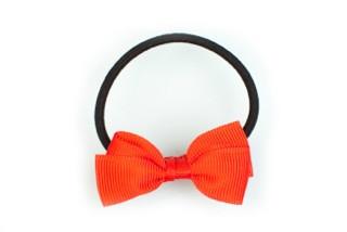 Paire d'élastique cheveux fille à petits noeuds rouges