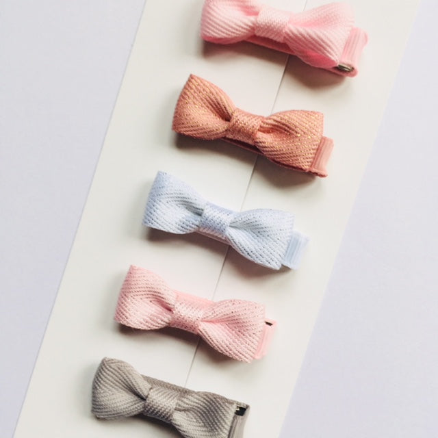 Set of 5 Baby Bows - Pastel and Glitter