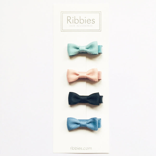 Set of 4 Baby Bows - Sky