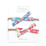 Nylon Baby Headband Liberty Bow Set of 2 - Bright Colours