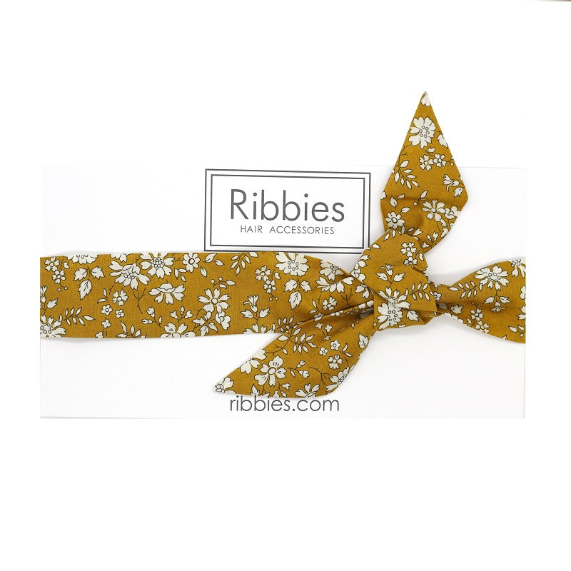 Capel Mustard Liberty of London Bow headband, toddler size