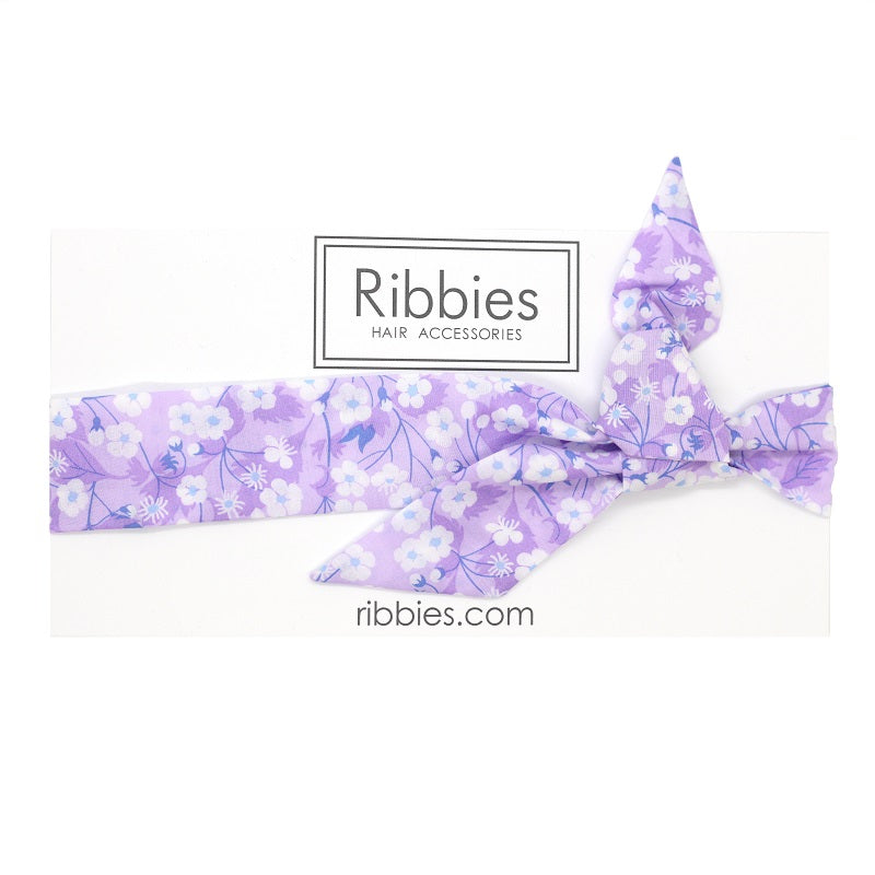 Mitsi Purple Liberty of London Bow headband, toddler size