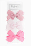 Set of 3 Medium Bows - Pink