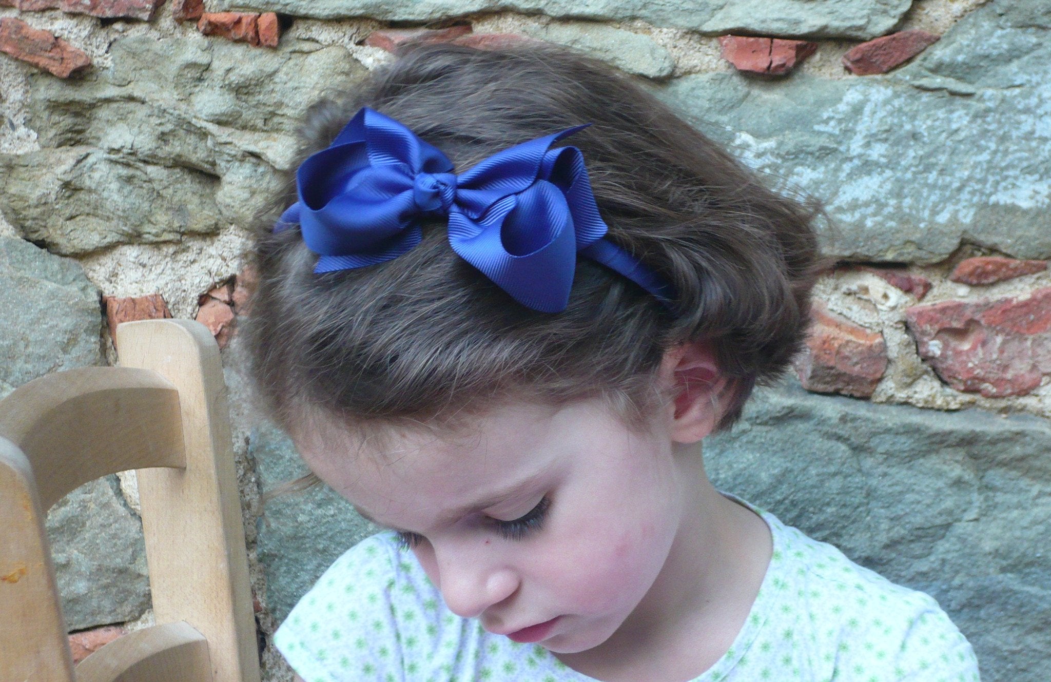 Petite Ribbon Bow // Cornflower Blue Headband