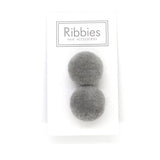 Pom Pom Elastic - Grey on Pastel Pink