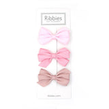 Set of 3 Medium Triple Bows - Pink