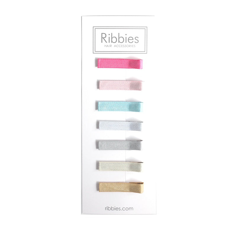 Simple Clip Set of 7 - Sparkly Pastel