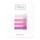 Simple Clip Set of 4 - Sparkly Pink