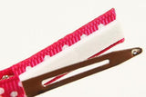 Hair Clips Pair - Sparkle - Hot Pink