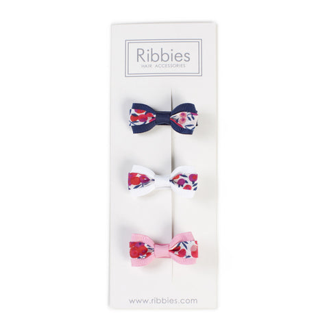 Set of 3 Liberty Bows - Wiltshire Blue & Red