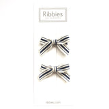 Lauren Bow Pair - Navy & White Stripes - B