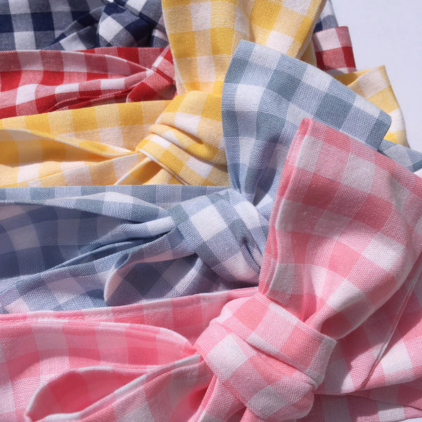 Gingham Fabric Headwrap - Pastel Pink