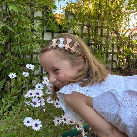 Small Bow Hair Clip Set Of 9 - Dots